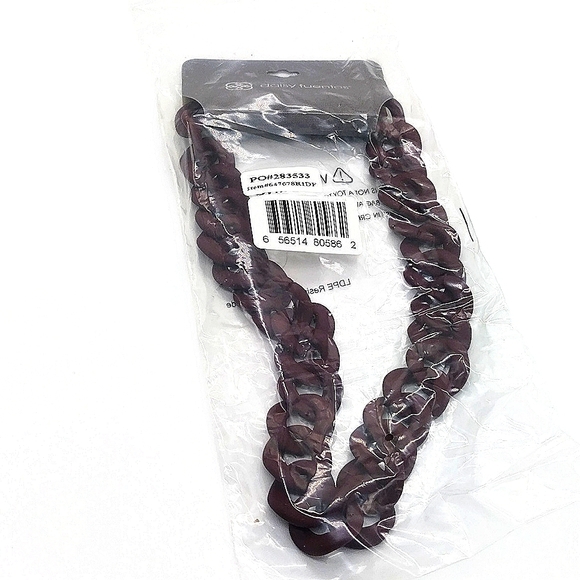 Rare Vintage DAISY FUENTES Resin Chain Link Necklace in Espresso Brown - Picture 4 of 5